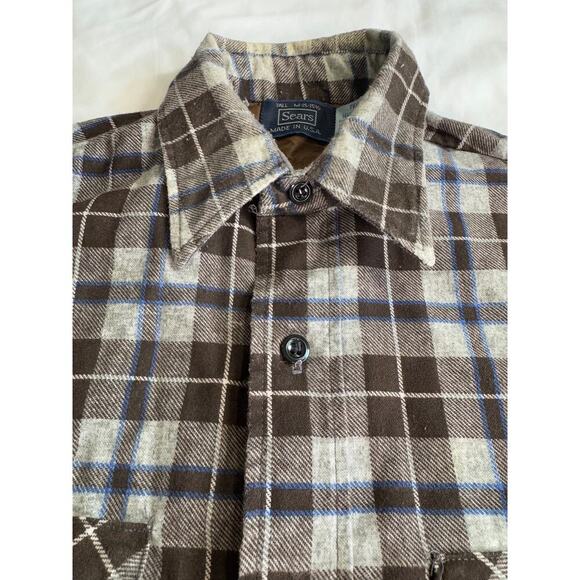 Vintage Sears Plaid Button Down Shirt| Made In The USA - Picture 9 of 9